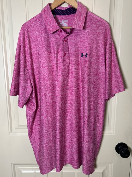 Under Armour Other - Under Armour Men’s Heatgear LooseFit Pink Polo Shirt Short Sleeve Golf 2XL